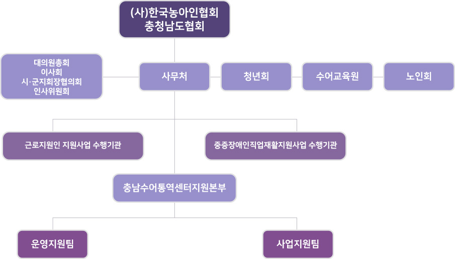 충청남도농아인협회 - 조직도